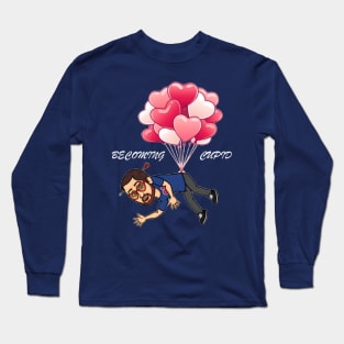 Becoming Cupid Floating Away Design Long Sleeve T-Shirt